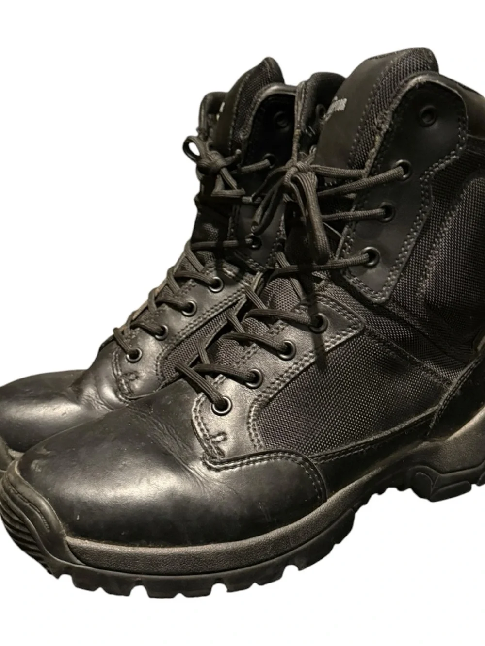 Interceptor Men’s MNIN48DP001 Black Leather Mid Lace Up Size 9 Combat Boots